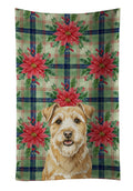Wheaten Norfolk Terrier Christmas PoinsettIas Kitchen Towel Velour Plush Front and Cotton Loop Back Machine Washable