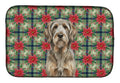 Grizzle and Tan Otterhound Christmas PoinsettIas Dish Drying Mat Absorbent Dish Drying Mat Pad for Kitchen Counter Dish Drainer Mat for Countertop, 14 x 21", Multicolor