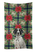 Black and White Pointer Christmas PoinsettIas Kitchen Towel Velour Plush Front and Cotton Loop Back Machine Washable