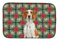 Orange and White Pointer Christmas PoinsettIas Dish Drying Mat Absorbent Dish Drying Mat Pad for Kitchen Counter Dish Drainer Mat for Countertop, 14 x 21", Multicolor