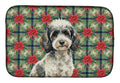 Toy Parti Poodle Christmas PoinsettIas Dish Drying Mat Absorbent Dish Drying Mat Pad for Kitchen Counter Dish Drainer Mat for Countertop, 14 x 21", Multicolor
