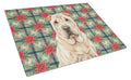 Shar Pei Christmas PoinsettIas Cutting Board Tempered Glass Kitchen Cutting Surface, Heat Resistant Chopping, Non-Slip Feet, Food Prep & Serving