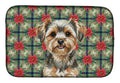 Yorkiepoo Christmas PoinsettIas Dish Drying Mat Absorbent Dish Drying Mat Pad for Kitchen Counter Dish Drainer Mat for Countertop, 14 x 21", Multicolor