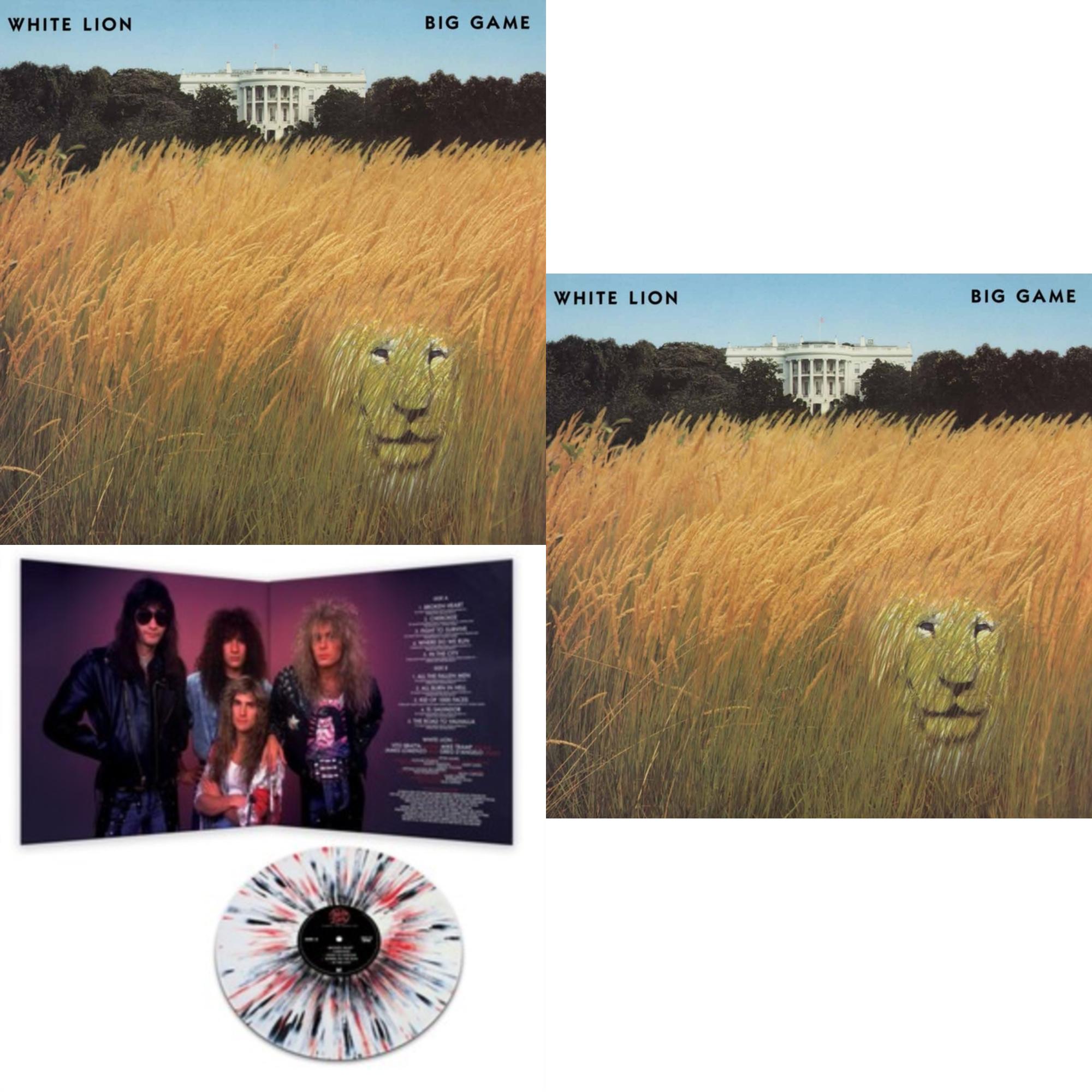 White Lion - Big Game (Metallic Silver LP Vinyl/35Th Anniversary Edition) & Fight To Survive (White/Black/Red Splatter LP Vinyl) & Big Game (Gold LP Vinyl/35Th Anniversary Edition)