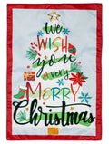 We Wish You A Merry Christmas Garden Flag 2 Sided Applique