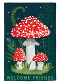 Welcome Friends Mushroom Garden Flag 2 Sided