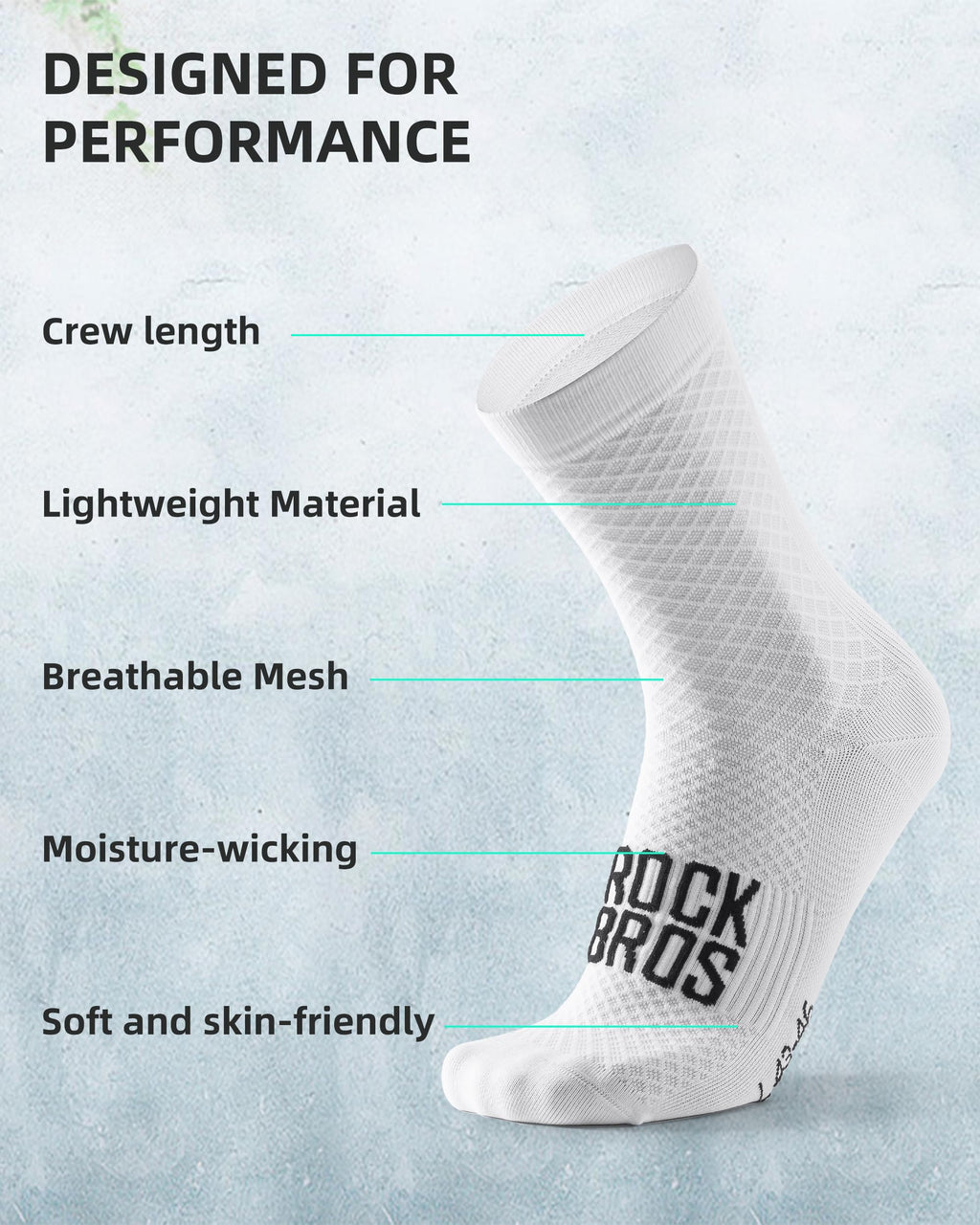 ROCKBROS Road to Sky Cycling Wicking Bike Socks for Men Women