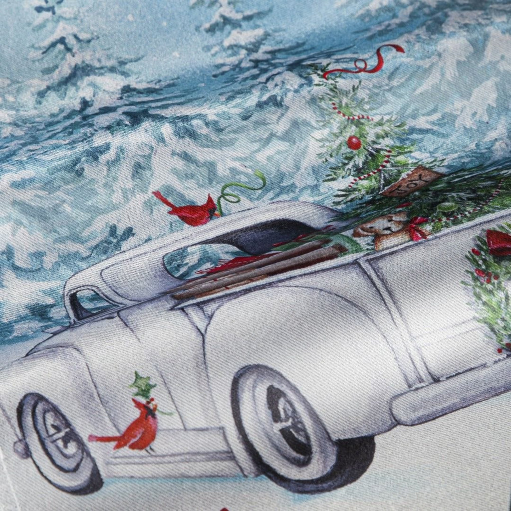 White Christmas Truck Garden Flag 2 Sided Lustre