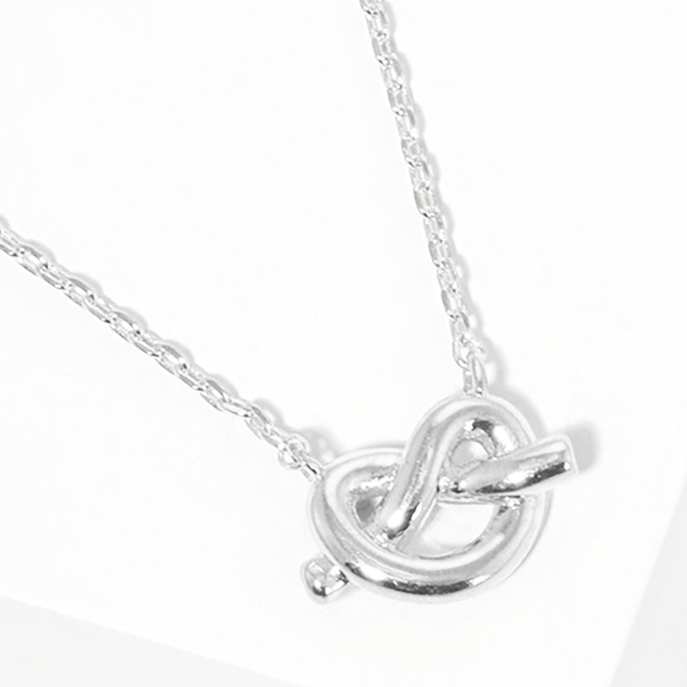 Gold Dipped Knotted Heart Pendant Necklace