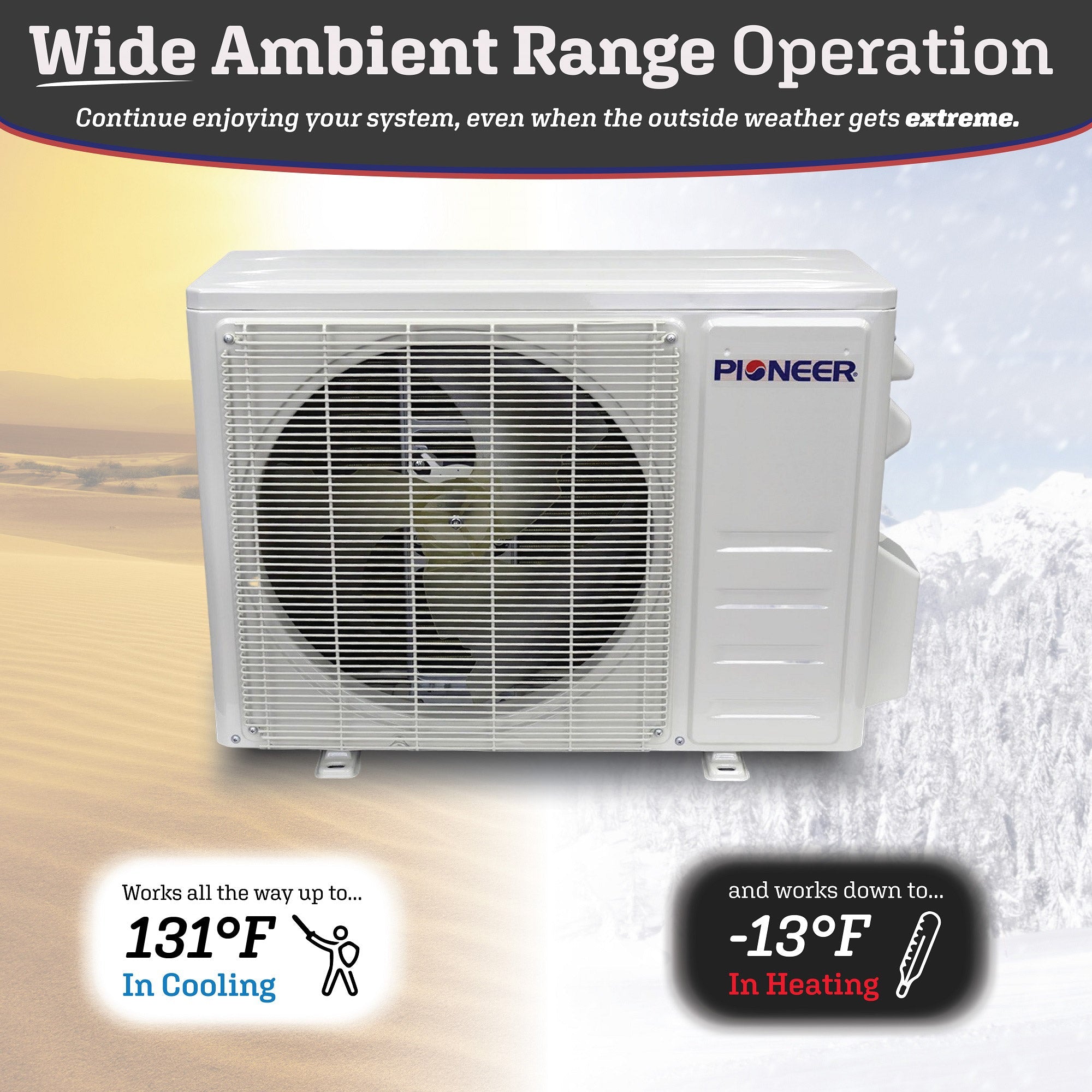 Pioneer® Quantum Ultra™ 23,000 BTU 23 SEER2 230V High-Wall Ductless Energy-Star Mini-Split Air Conditioner Inverter Heat Pump Full Set