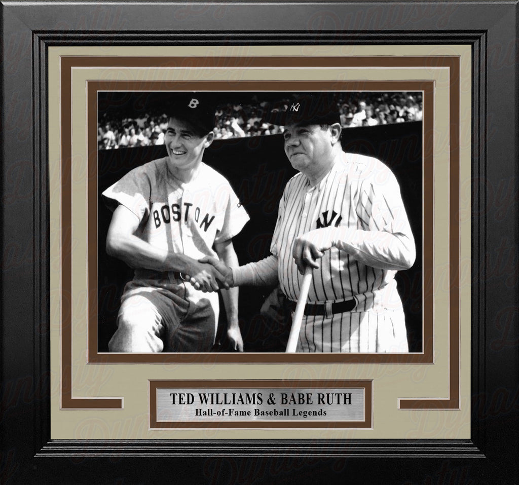 Ted Williams and Babe Ruth 8" x 10" Framed Baseball Legends Photo