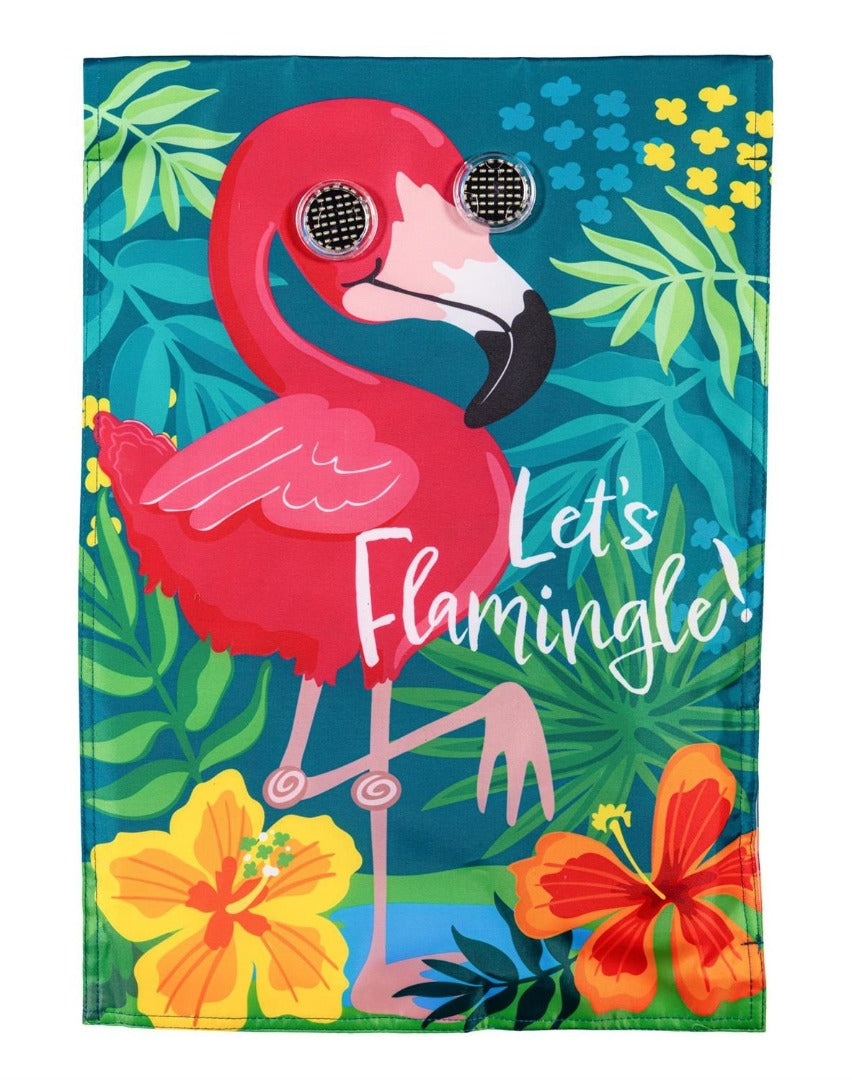 Winky Blinky Let's Flamingle LED Garden Flag