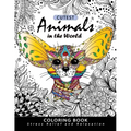 Cutest Animals in the World Coloring book: Stress-relief Coloring Book For Grown-ups, Adults (Sloth, Arctic Fox, Wombat, Alpaca and Friend) - Paperback