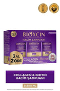 Bioxcin Volumizing Shampoo with Collagen & Biotin - 3x300ml - Nourishes & Thickens Hair