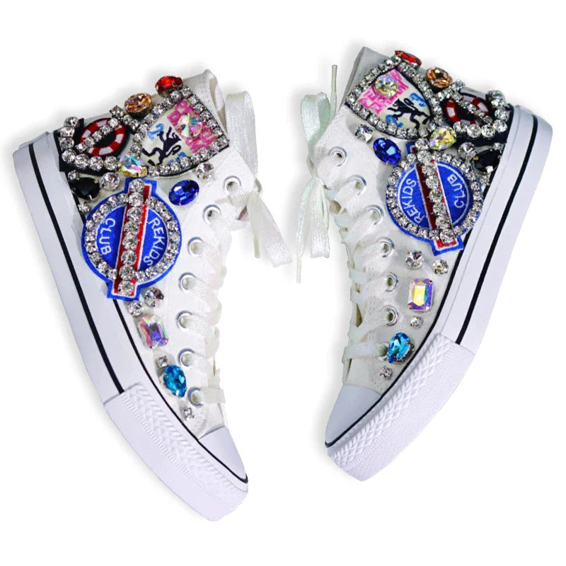 Woman Canvas Shoes Flat Platform Loafers.