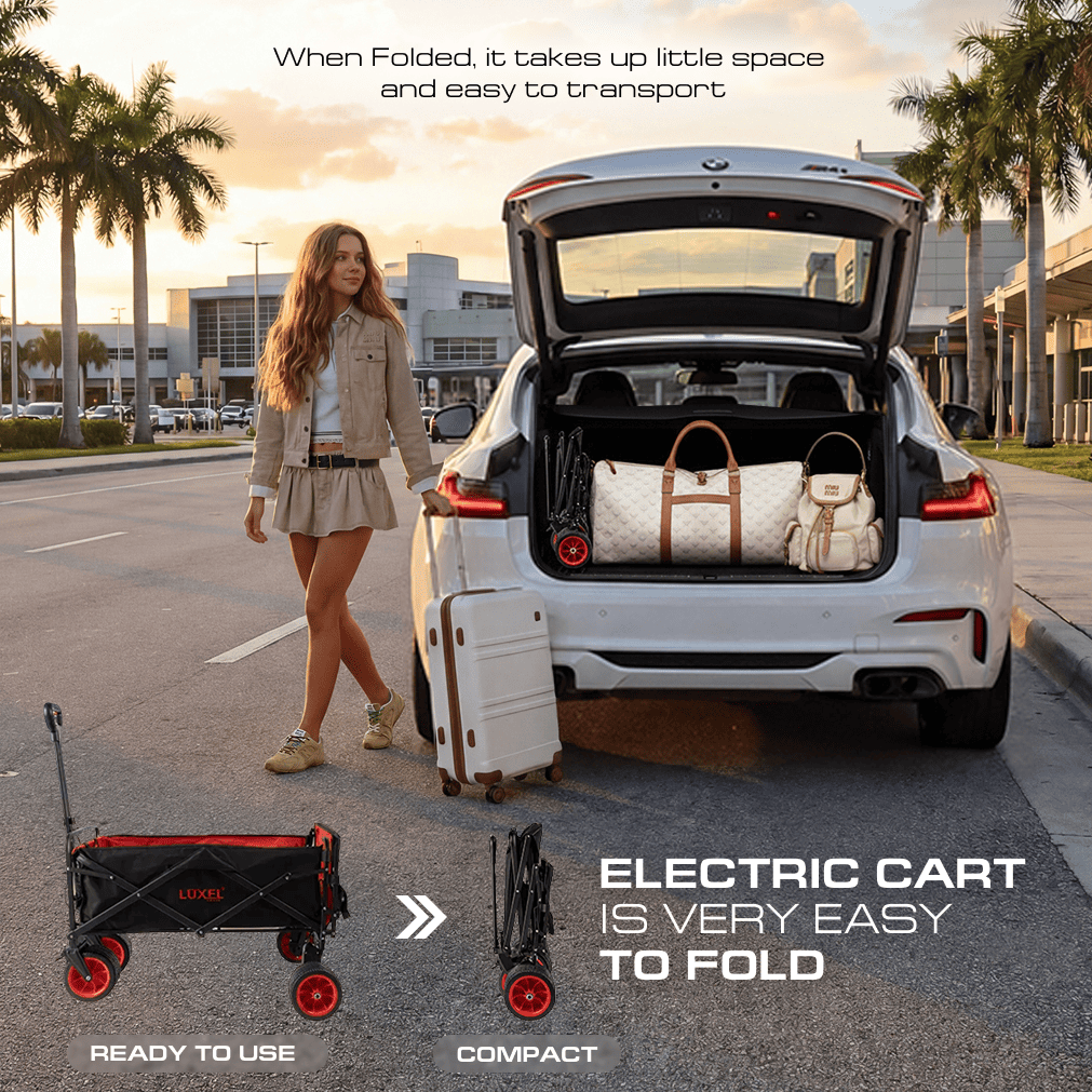 Compact Electric Camping Cart – Dual Motor & Foldable Design
