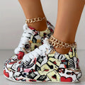 Women's Graffiti Print Sneakers.