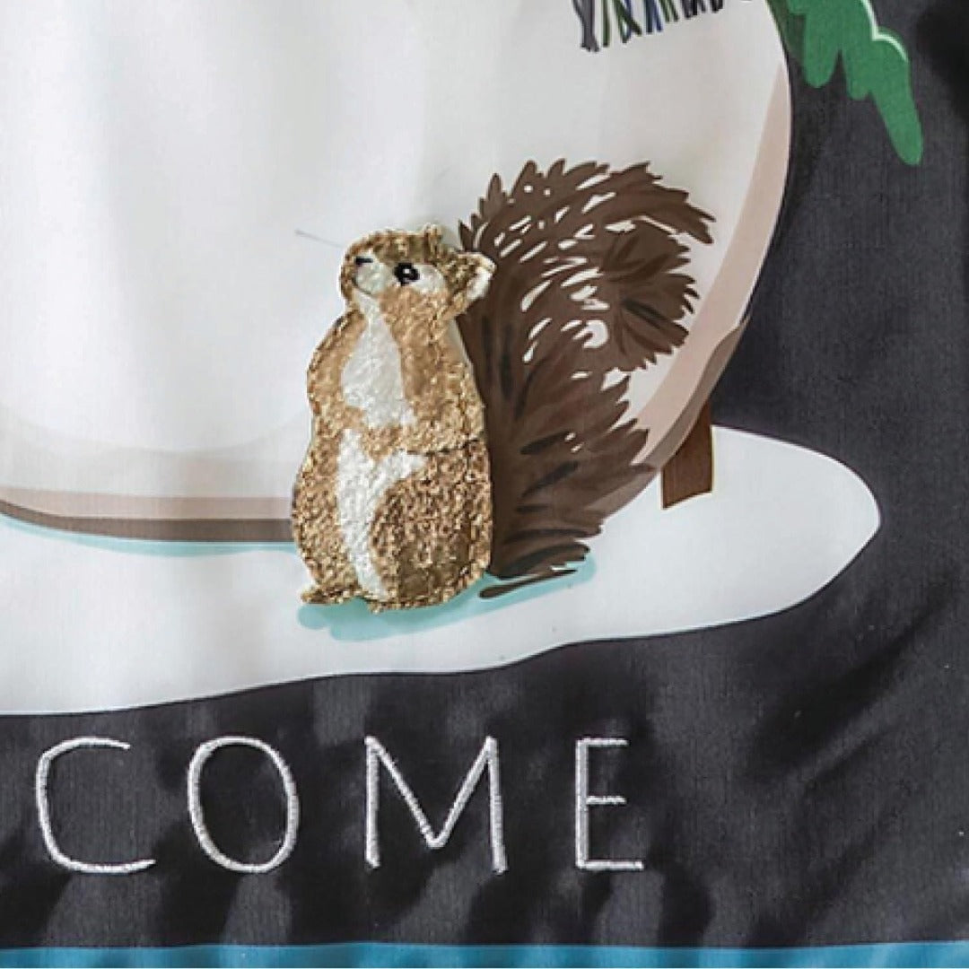Woodland Snowman and Friends Garden Flag 2 Sided