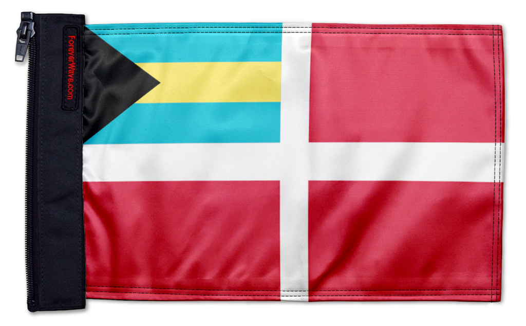 Bahamas Courtesy 12"x18" Forever Wave Flag for Jeep Wrangler YJ 1986-1995