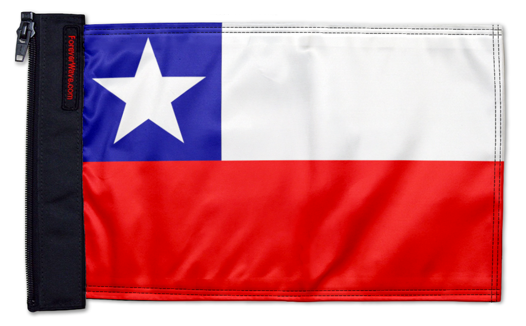 Chile 12"x18" Forever Wave Flag for Jeep Wrangler YJ 1986-1995
