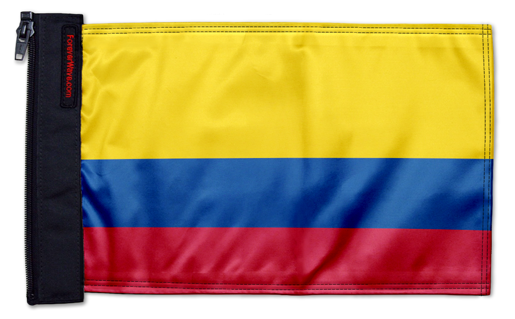 Colombia 12"x18" Forever Wave Flag for Jeep Wrangler CJ-7 and CJ-8 1976-1986