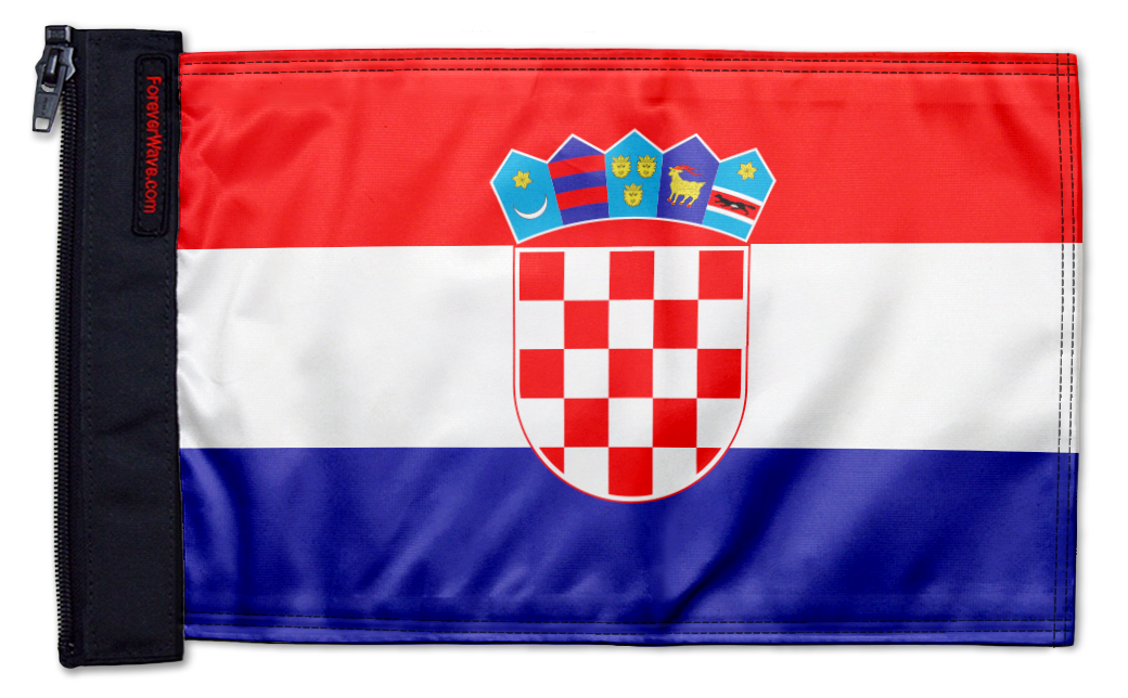 Croatia 12"x18" Forever Wave Flag for Boats