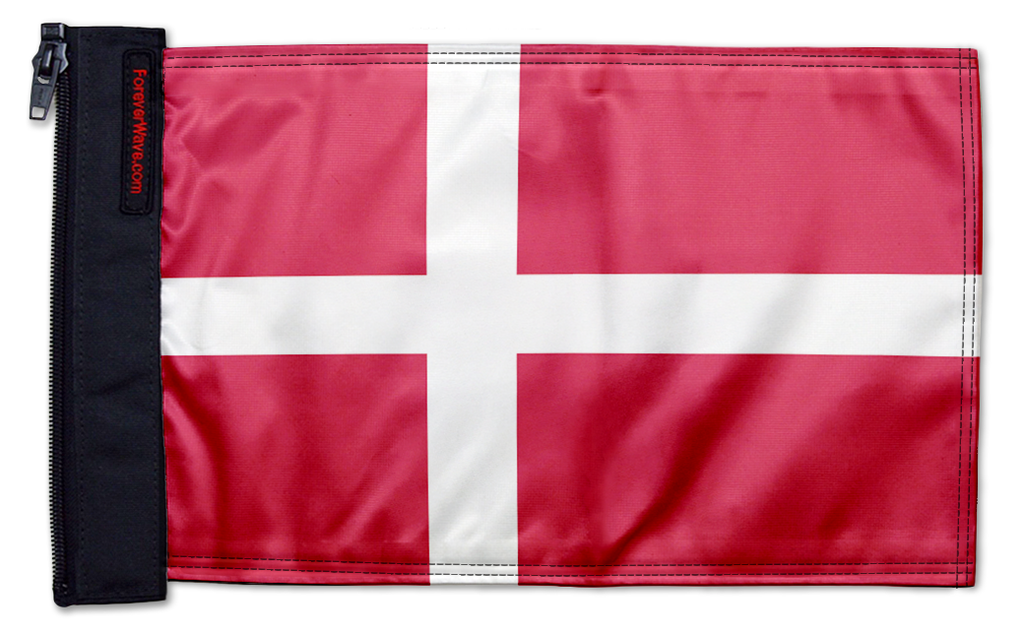 Denmark 12"x18" Forever Wave Flag for Jeep Wrangler JK 2-Door 2007-2018