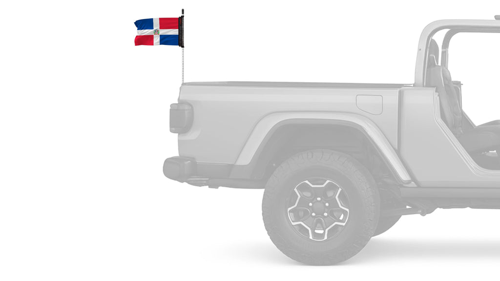 Dominican Republic 12"x18" Forever Wave Flag for Jeep Wrangler JK 2-Door 2007-2018