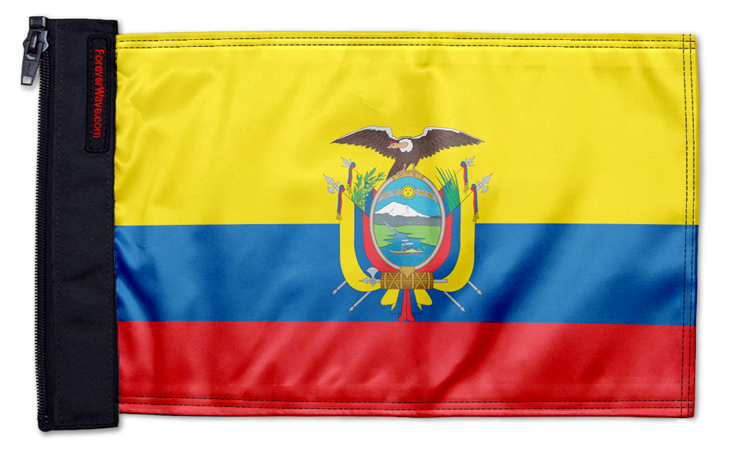 Ecuador 12"x18" Forever Wave Flag for Jeep Wrangler CJ-7 and CJ-8 1976-1986