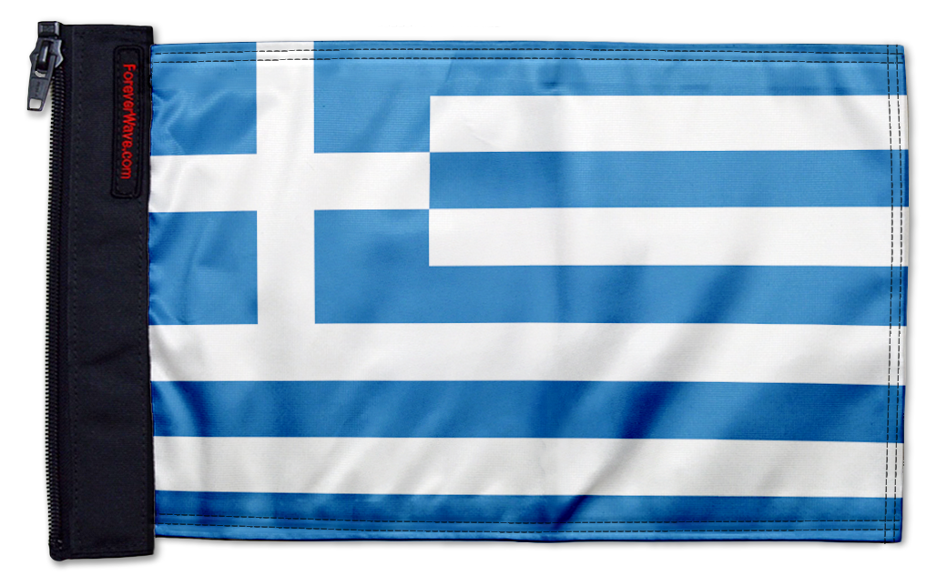 Greece 12"x18" Forever Wave Flag for Jeep Wrangler LJ 2003-2006