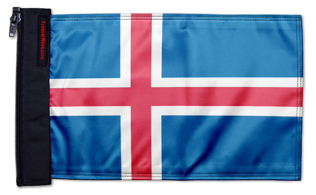 Iceland 12"x18" Forever Wave Flag for Jeep Wrangler LJ 2003-2006