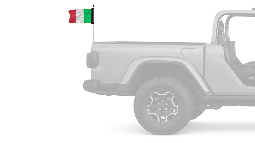 Italy 12"x18" Forever Wave Flag for Jeep Wrangler JK 2-Door 2007-2018