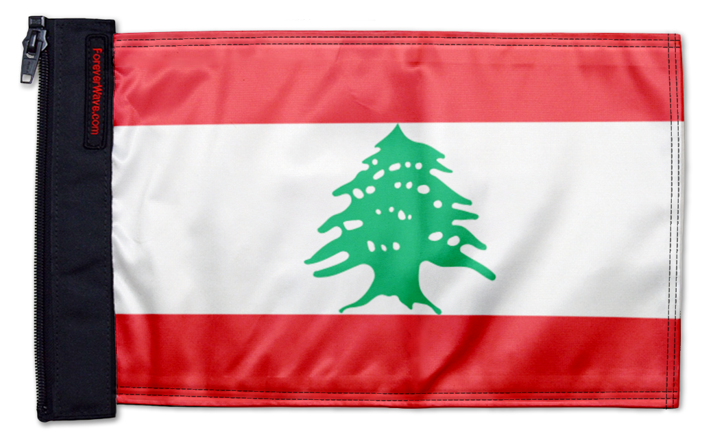 Lebanon 12"x18" Forever Wave Flag for Jeep Wrangler JK 2-Door 2007-2018