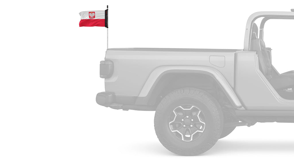 Poland 12"x18" Forever Wave Flag for Jeep Wrangler YJ 1986-1995