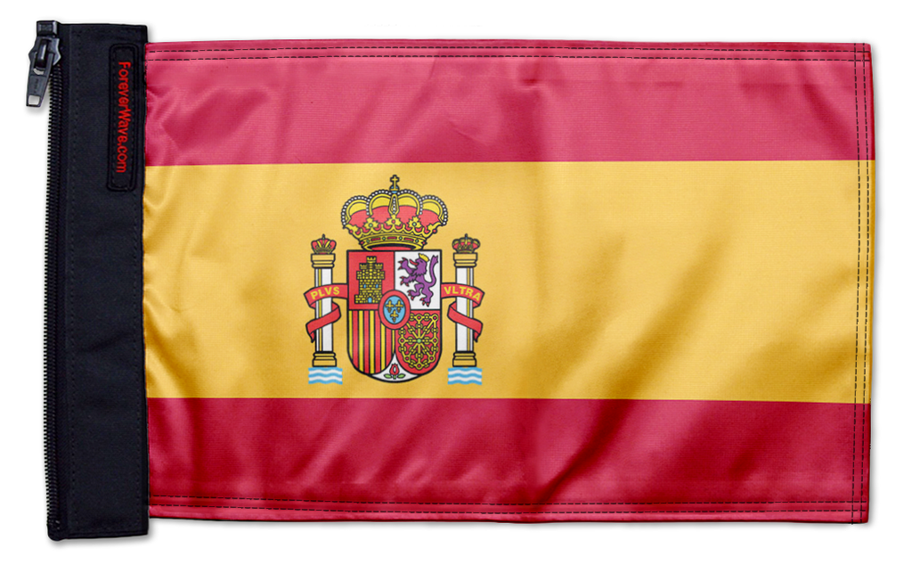 Spain 12"x18" Forever Wave Flag for Jeep Wrangler YJ 1986-1995
