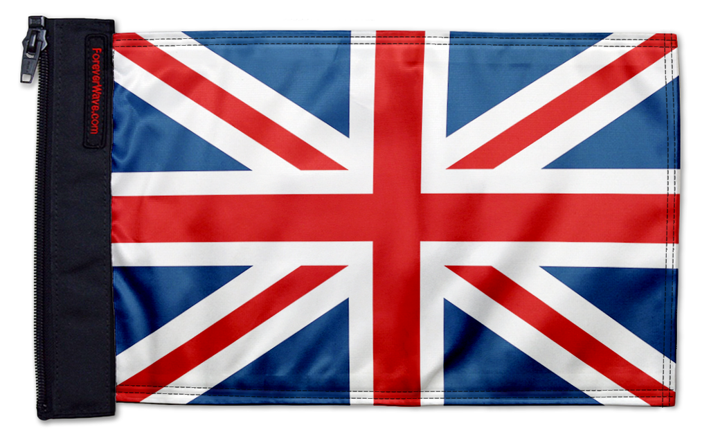 United Kingdom 12"x18" Forever Wave Flag for Jeep Wrangler YJ 1986-1995