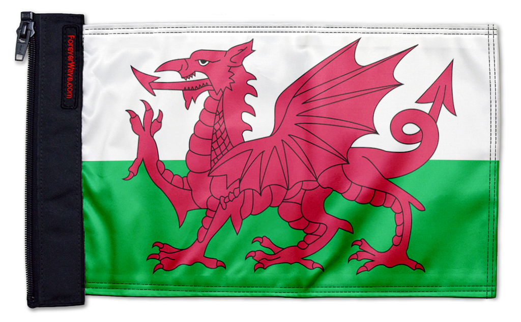 Wales 12"x18" Forever Wave Flag for Jeep Wrangler LJ 2003-2006