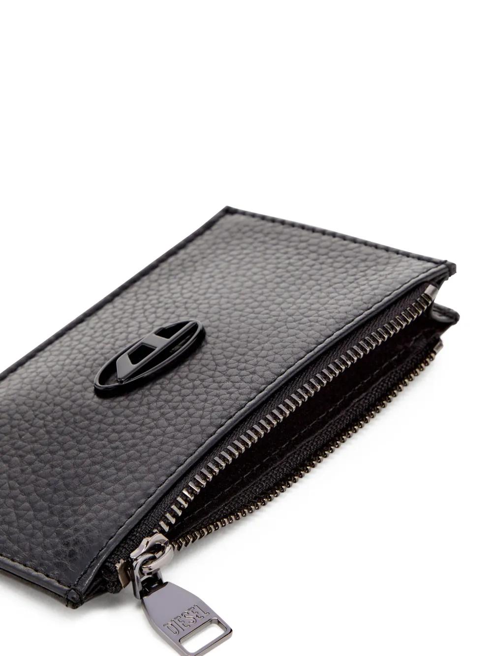 DIESEL Mini Grained Leather Wallet with Logo Plaque