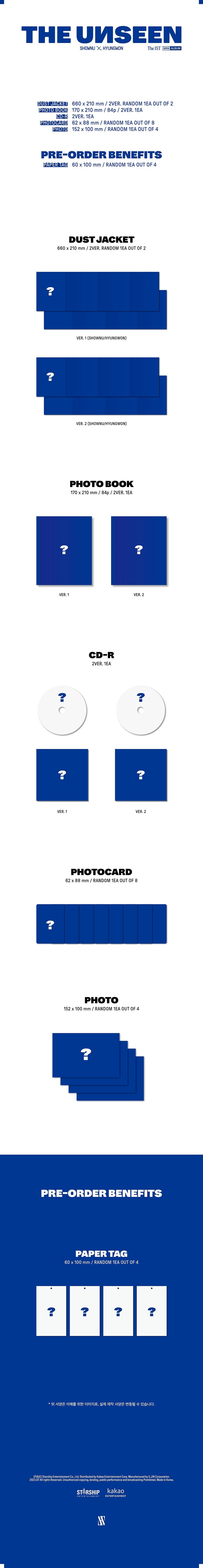 MONSTA X Shownu x Hyungwon 1st Mini Album - The Unseen