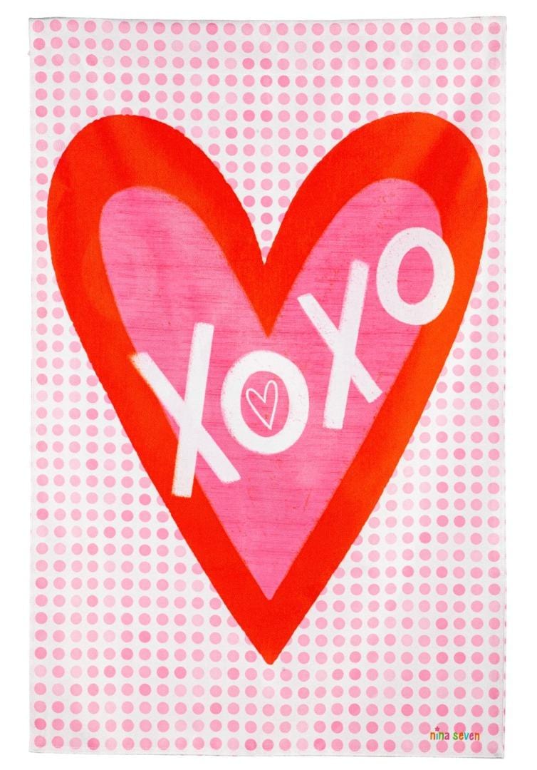 XoXo Heart Valentine Garden Flag 2 Sided
