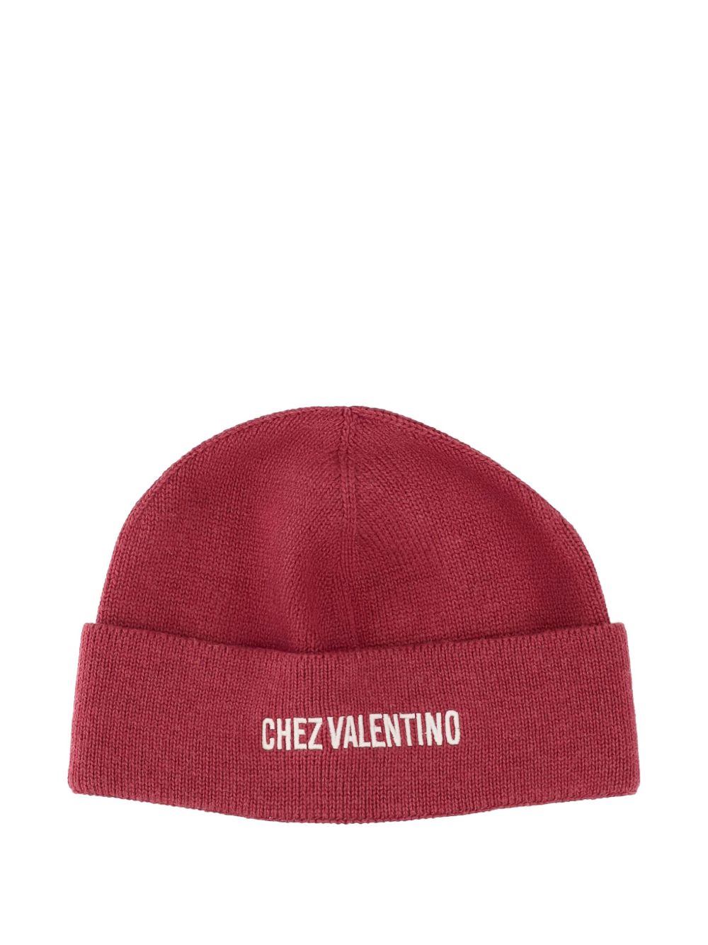 VALENTINO GARAVANI Ribbed Knit Cotton and Wool Beanie with Folded Cuff - Men's