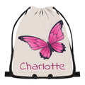 Personalized Butterfly Drawstring Bag with Custom Name – Custom Name Gift for Girls