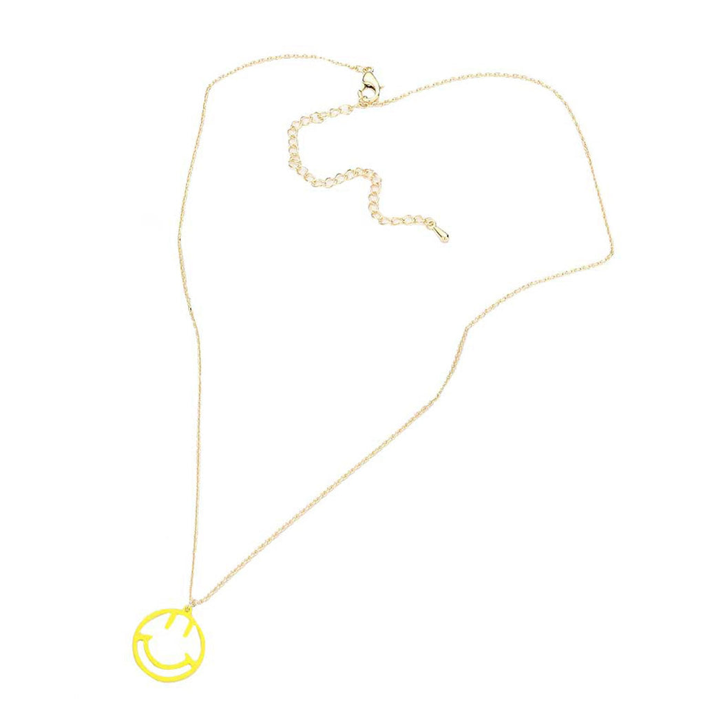 Fashionable Brass Metal Smile Pendant Necklace