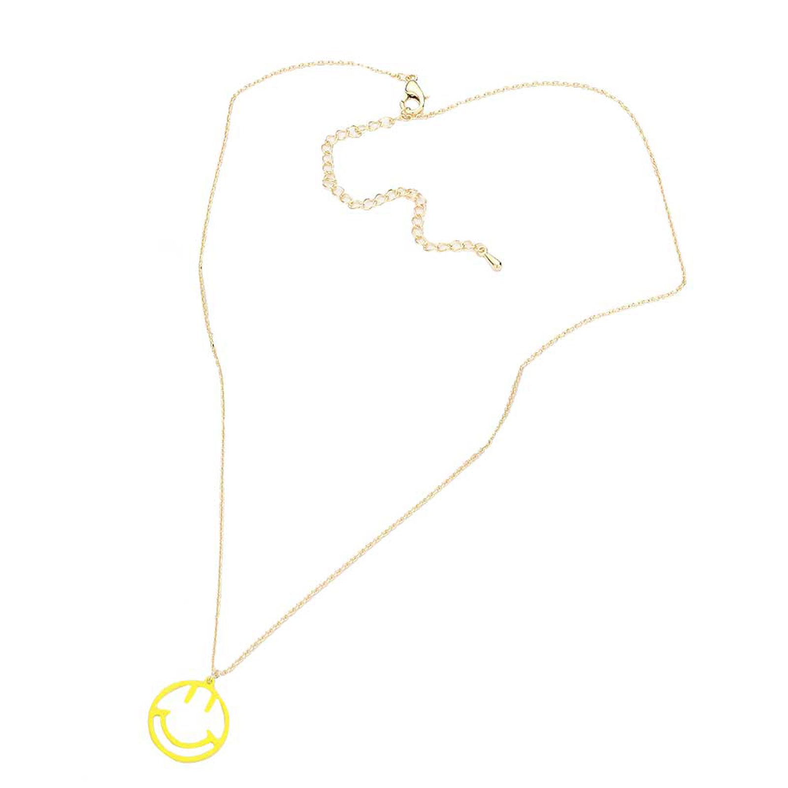 Fashionable Brass Metal Smile Pendant Necklace