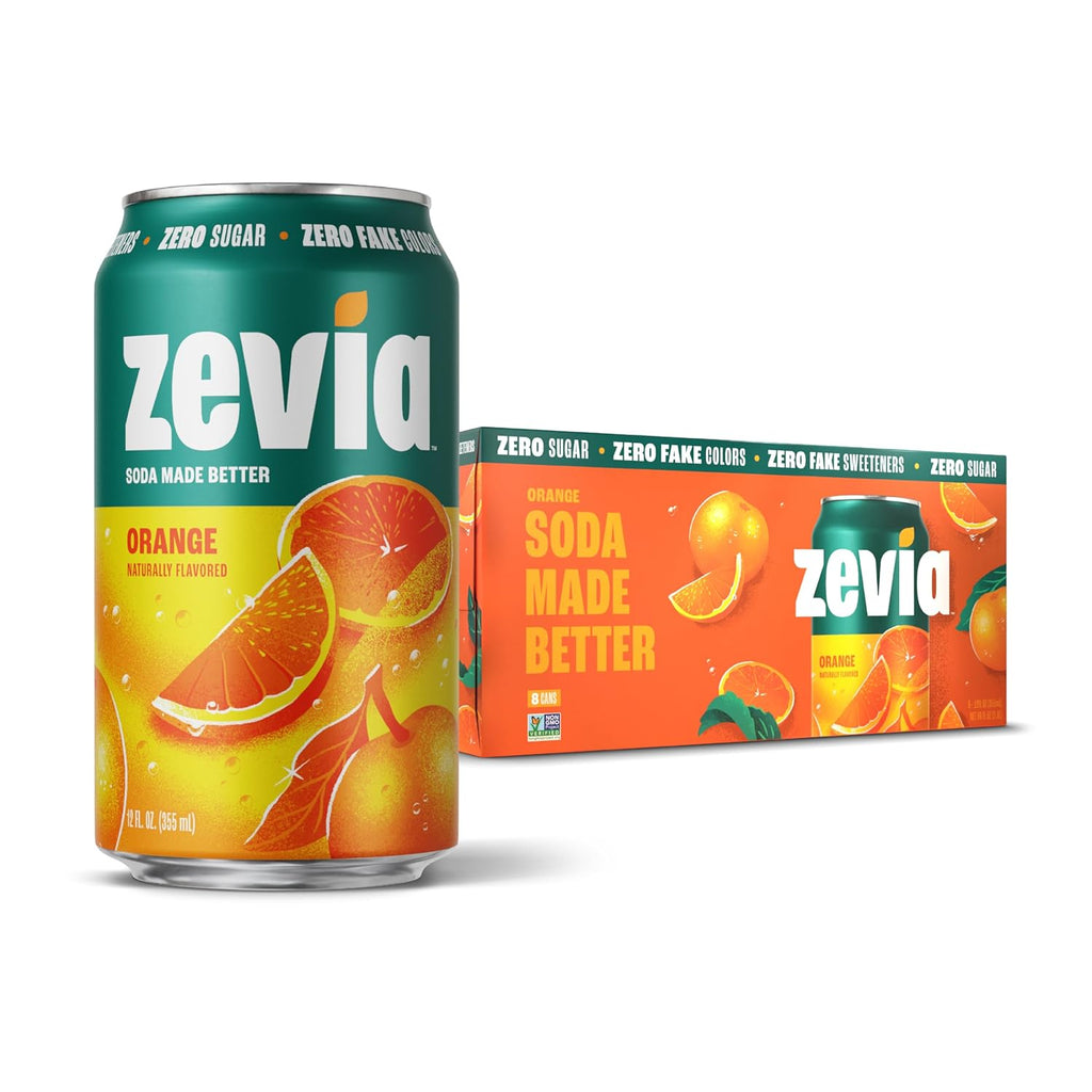Zevia - Orange Soda, 6/12 fl oz (Pack of 4) - Zero Calorie Drink