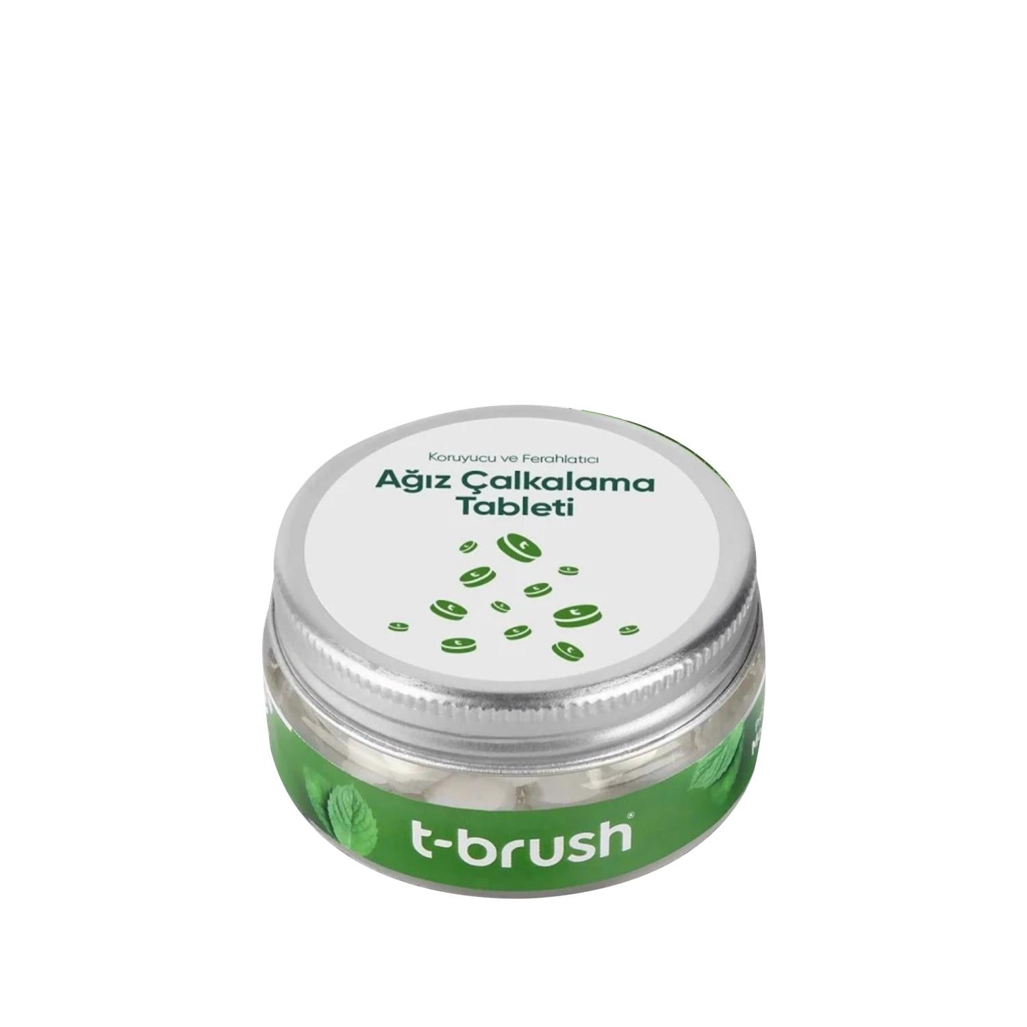 T-Brush Fluoride-Free Mouthwash Tablets, Mint Flavor, Portable Oral Care Solution for Travel - 75 Tablets
