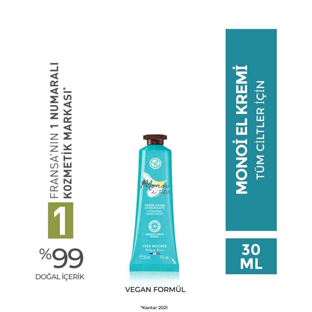 Monoi El Kremi Hand Cream with Tiare Flower and Coconut Oil - Tropical Fragrance Moisturizer for Dry Hands