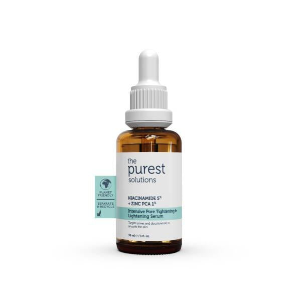 The Purest Solutions Pore Tightening and Lightening Serum 30ml - Niacinamide 5% + Zinc PCA 1% for Smoother, Even-Toned Skin