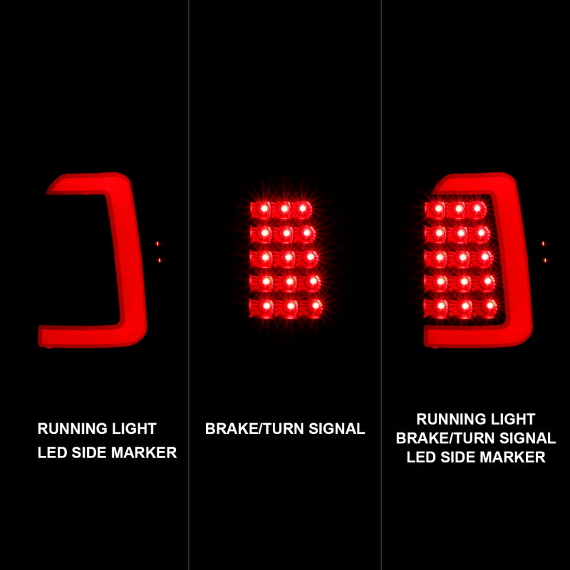 ANZO 1997-2004 Dodge Dakota LED Taillights Black Housing Smoke Lens Pair 311348