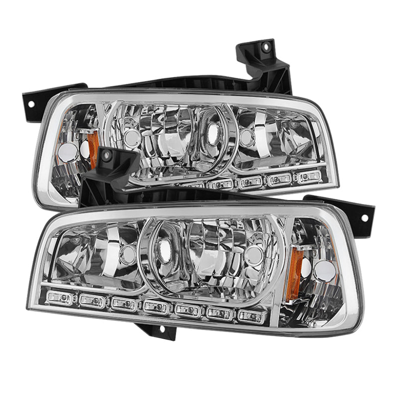 SPYDER Xtune Dodge Charger 06-10 1Pc LED Crystal Headlights Chrome HD-ON-DCH05-1PC-LED-C 5017628